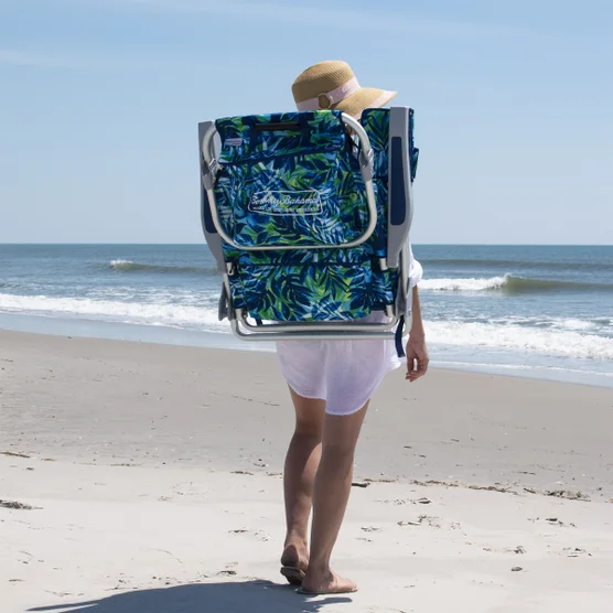 Luxury beach chair detail with storage features